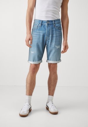 JJIRICK JJICON - Denim shorts - blue denim