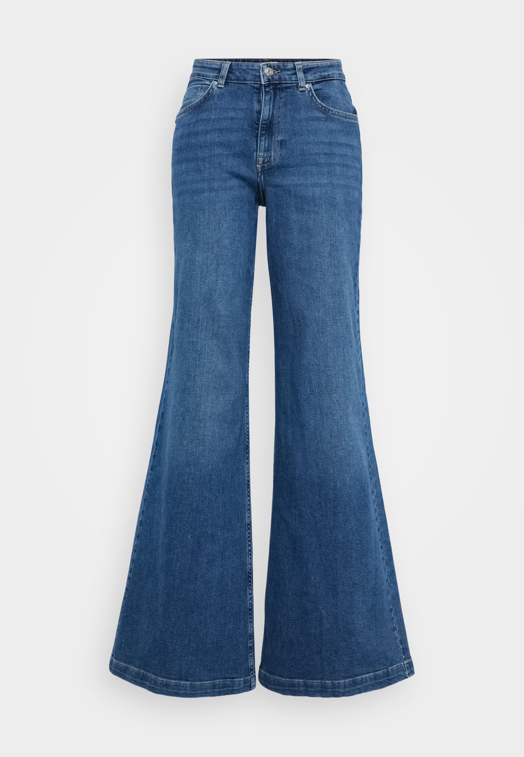 ONLY Tall ONLCALIFORNIA FLARED - Wide Leg - dark blue denim