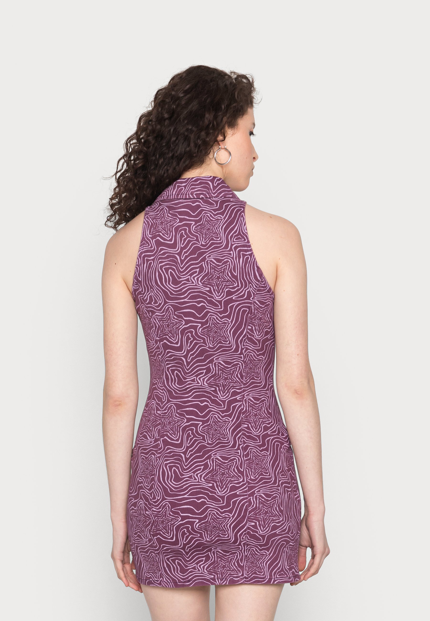 purple denim dress