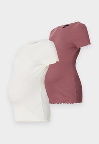 2 PACK - T-shirts basic - light pink/off white