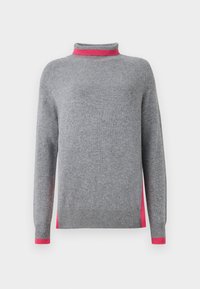 TURTLE NECK POINT - Džemperis - heather grey/hot pink