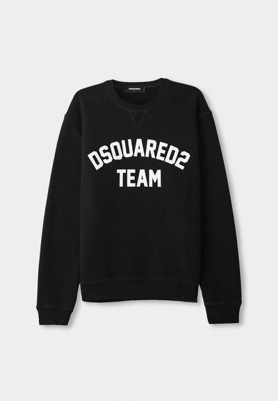 Hanorac negru cu mâneci lungi, guler rotund și text alb "DSQUARED2 TEAM" pe piept. Material moale, cu manșete și tiv ribbated.