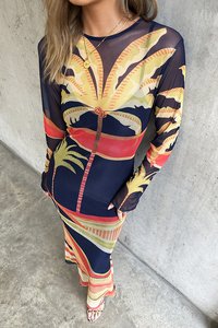 Never Fully Dressed PALM DRESS - Maxikjole - blue