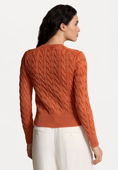 Polo Ralph Lauren CABLE KNIT COTTON CARDIGAN - Gilet - soft papaya