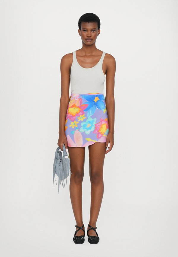 PASCALLE WRAP SKIRT - Mini skirt - purple2