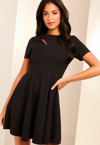 Lipsy REGULAR FIT - SHORT SLEEVE SPLICED SKATER - Denné šaty - black