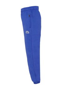 Blauwe sweatpants van zachte stof, met een elastische tailleband, zijzakken en een klein logo bij de zoom. Elastische manchetten bij de enkels.