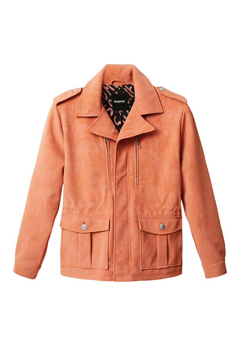 Desigual Imitatieleren jas donkerroze