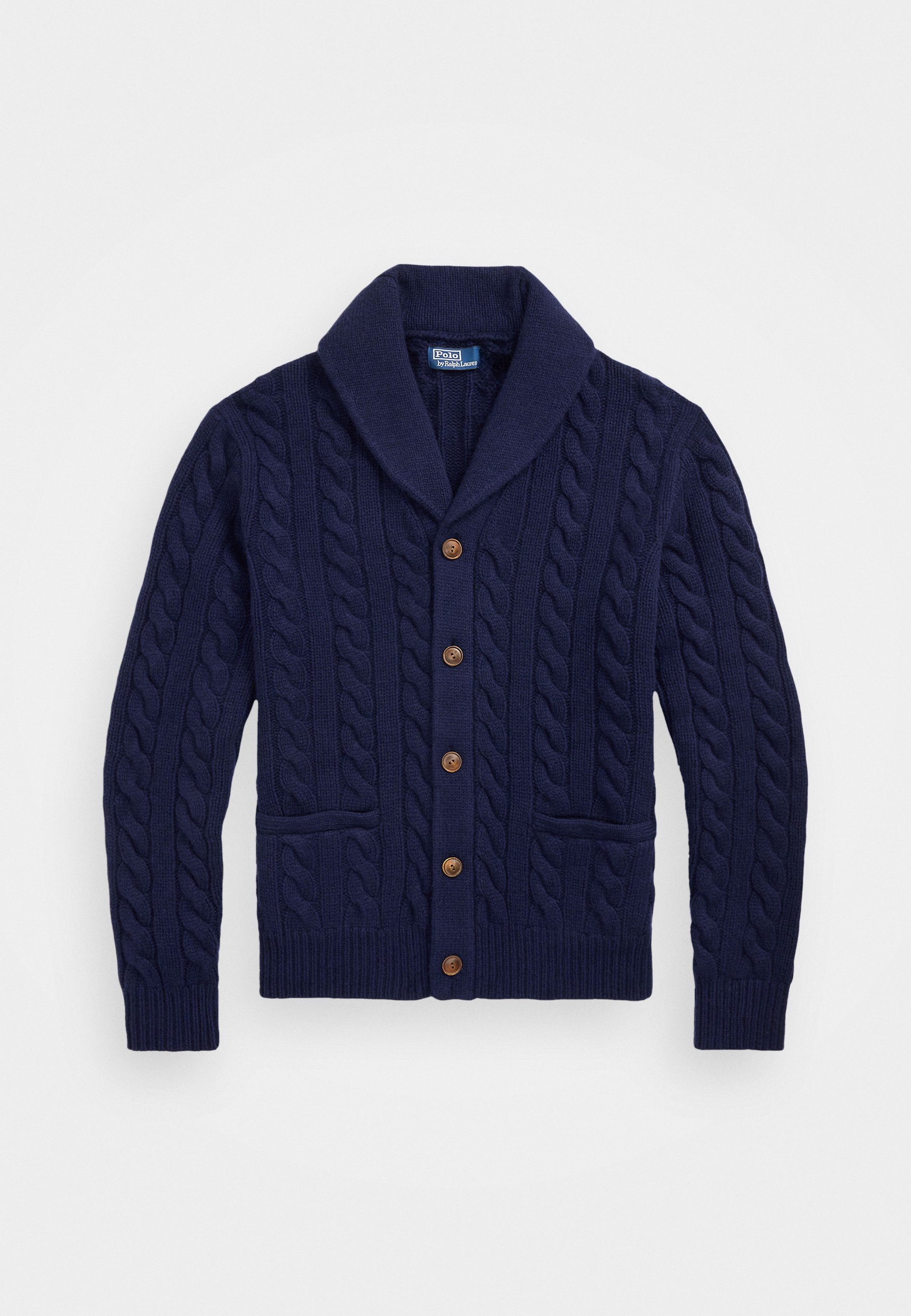 Polo Ralph Lauren CABLE KNIT WOOL CASHMERE SHAWL CARDIGAN 