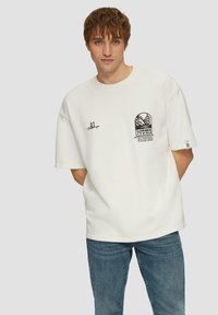 QS LOOSE FIT  - T-shirt print - creme