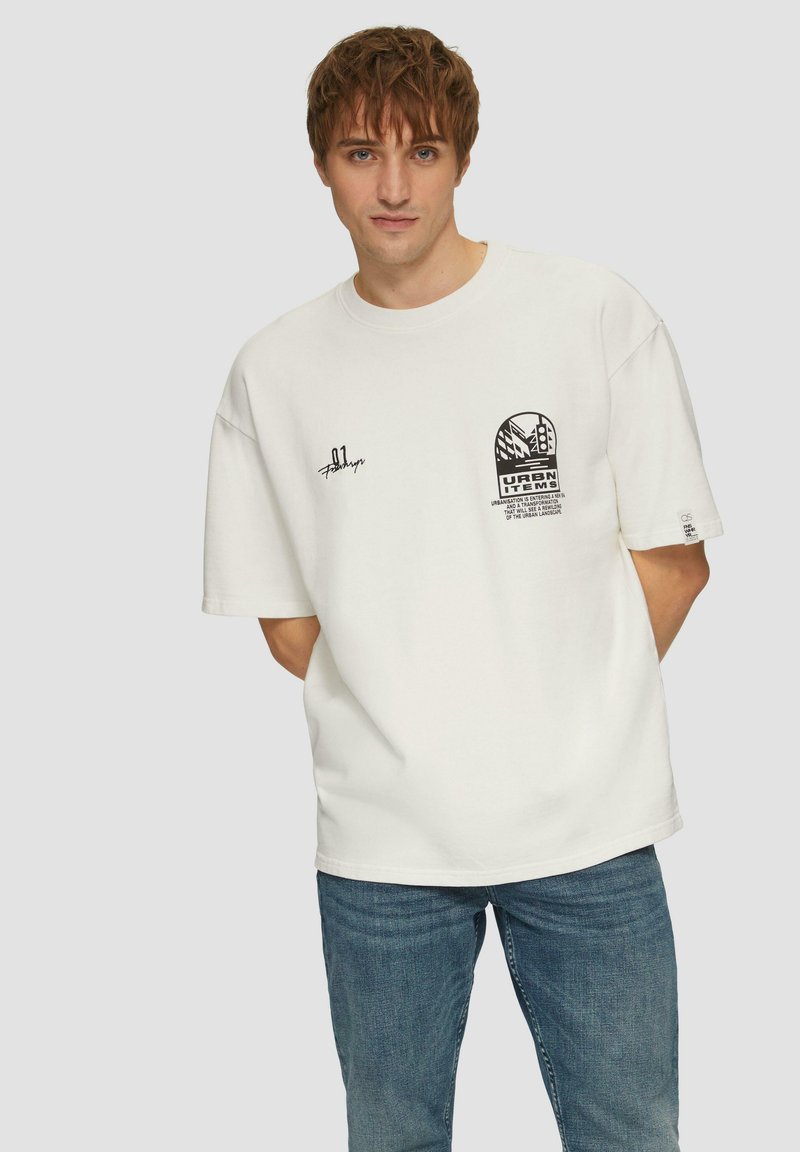 QS LOOSE FIT  - T-shirt print - creme