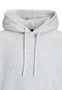 Hellgrau Hoodie mit Kordelzug, aus weichem Material gefertigt. Verfügt über einen V-Ausschnitt und ein dezentes Logo, das vorne eingraviert ist.