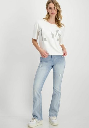 Monari MIT STRASS SCHRIFT  (408542) - Print T-shirt - off white