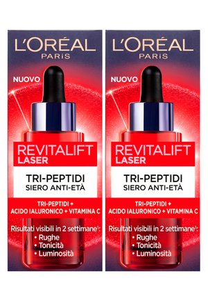 L'ORÉAL PARIS REVITALIFT LASER SIERO TRI-PEPTIDI ANTI-ETÀ CON ACIDO IALURONICO + VITAMINA C - 2 PACK - Siero - trasparente
