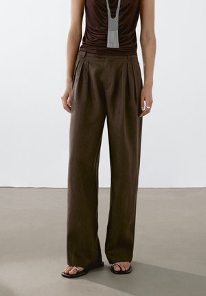Massimo Dutti, Pantalon classique - mottled dark brown