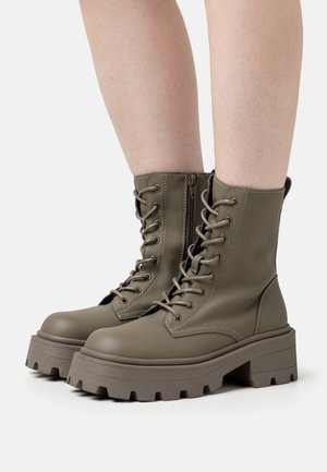 ONLY SHOES Bottines à plateau - khaki