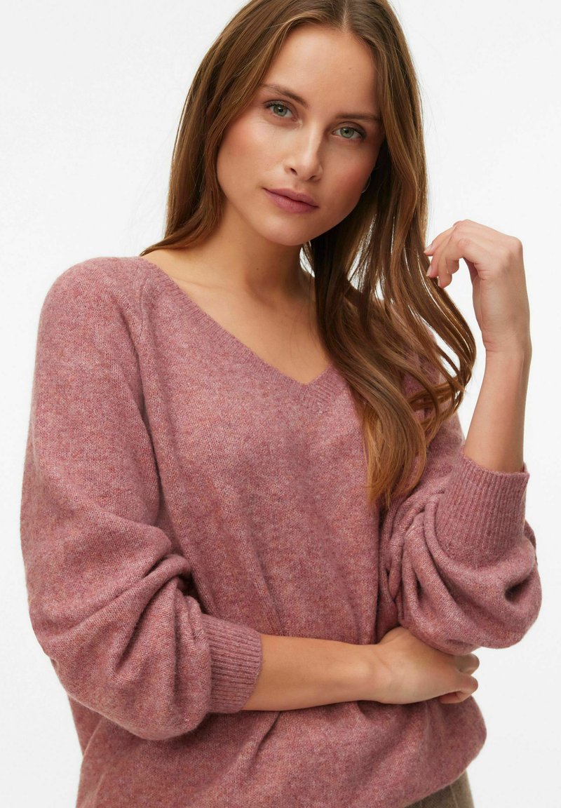 Trui met v-hals in zacht tricot lichtbeige Vero Moda | La Redoute