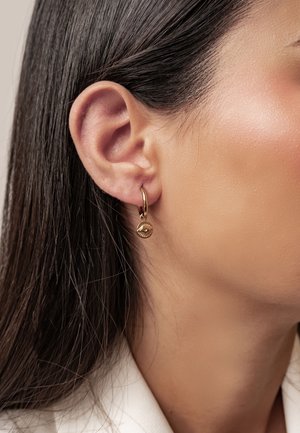 Hey Happiness, EVIL EYE CHARM HOOP - Ohrringe - gold-coloured