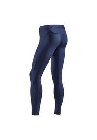 Marine sportlegging met een soepele textuur, featuring een ruitpatroon aan de onderzijde en een hoge tailleband. Met een ritszak aan de achterkant.