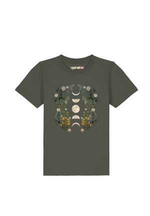 MOONPHASES  FLOWERS  - T-shirt print - khaki