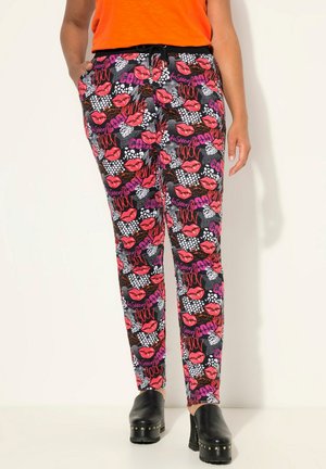 Angel of Style TAPERED FIT KISSING LIPS ELASTIC WAIST - Tracksuit bottoms - neon red