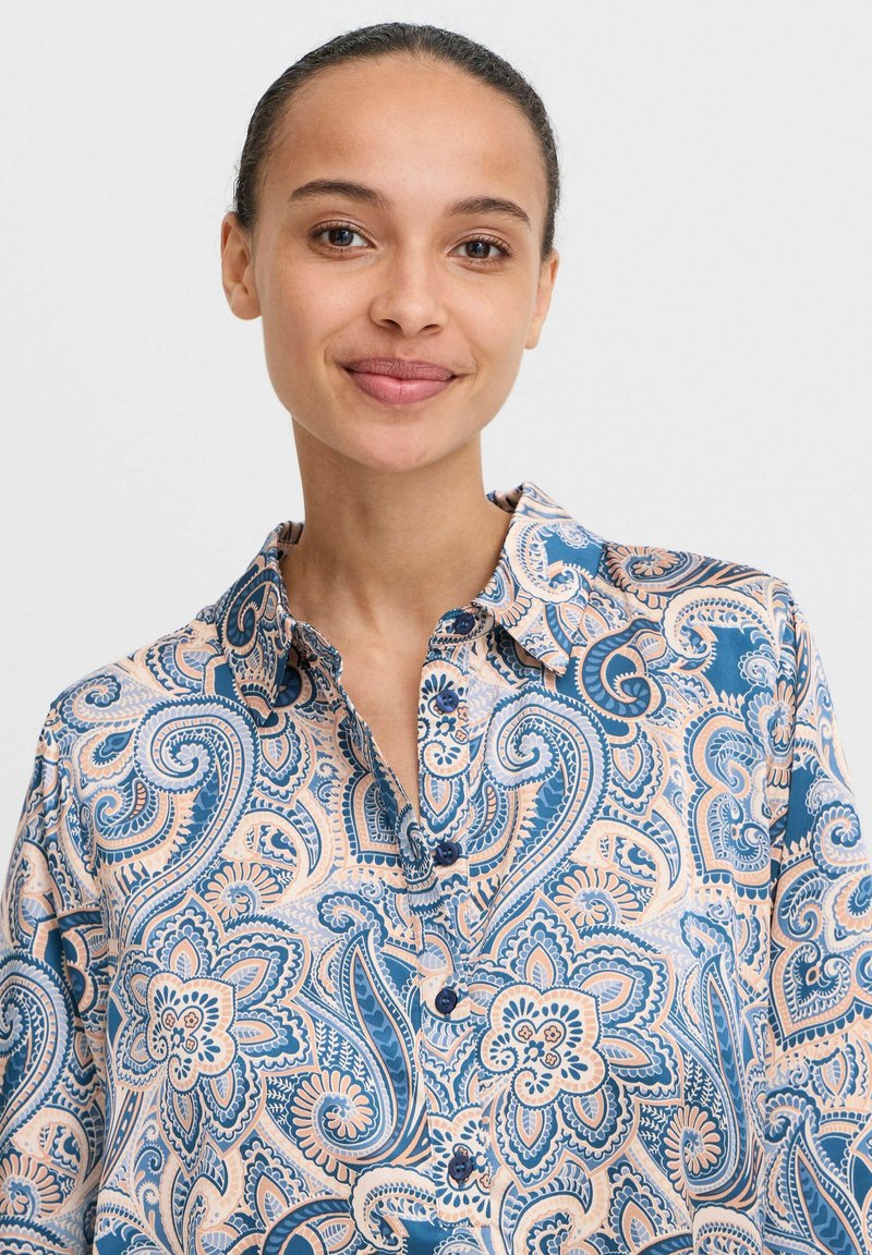 brienne of tarth blue dress Navy Paisley Shirt Dress | Belted Long-Sleeve main image 1