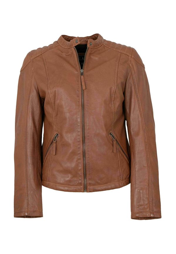 LAURA - Lederjacke - cognac
