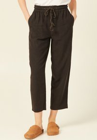 BONOBO Jeans GERADE GESCHNITTENE MIT SCHLITTEN - Pantalon classique - noir