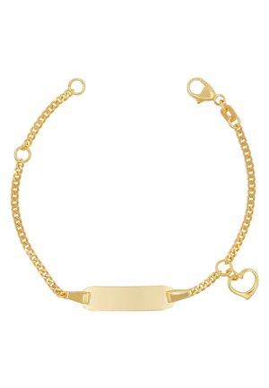BÉBÉ BRACELET PANZER , 14CM HERZANHÄNGER GRAVURPLATTE 2.1CM - Armband - gelbgoldfarben