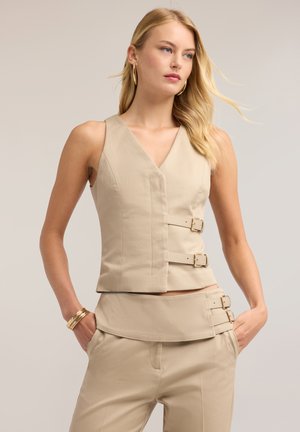 Motivi, GILET CON CINTURE (ITALIAN SIZE) - Vesta - beige