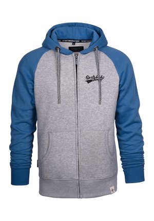 Sweatjacke - blau/grau