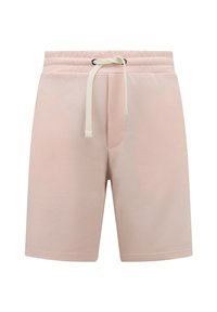 Lichtroze shorts van zachte stof, met een elastische tailleband met een trekkoord en twee zijzakken. Eenvoudig, recht gesneden ontwerp.