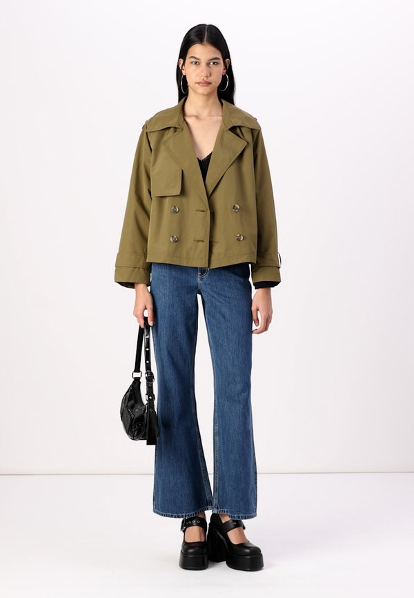 Relaxed Short Trench Coat - Summer jacket - military olive2