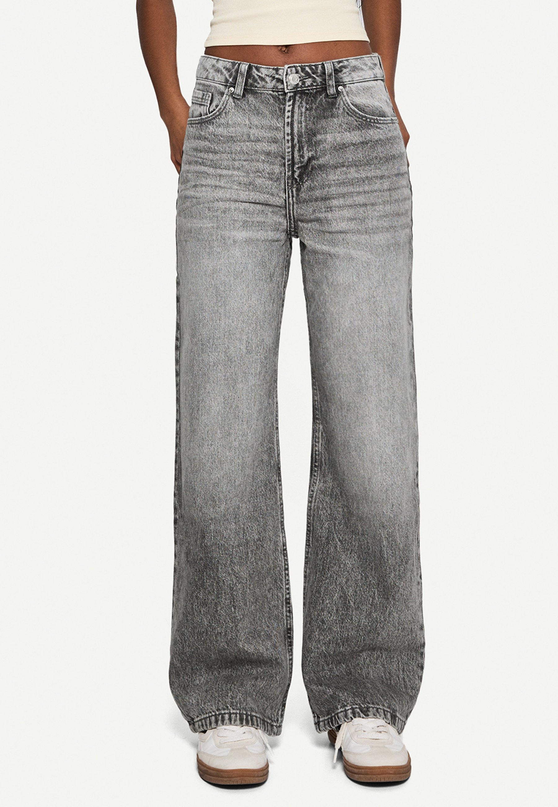 Bershka Jean Jean Gris Droit Bershka BAGGY JEANS Jean Large