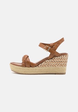 Sandalen met hoge hak - cognac