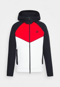 TECH FLEECE FULL-ZIP HOODIE - Športna jopa s kapuco na zadrgo - white/black/university red
