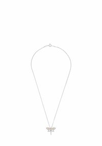 Sterlingsilverhalsband med ett fjärilsberlock med roseguldaccent och intrikata detaljer. Kedja med hänglås.