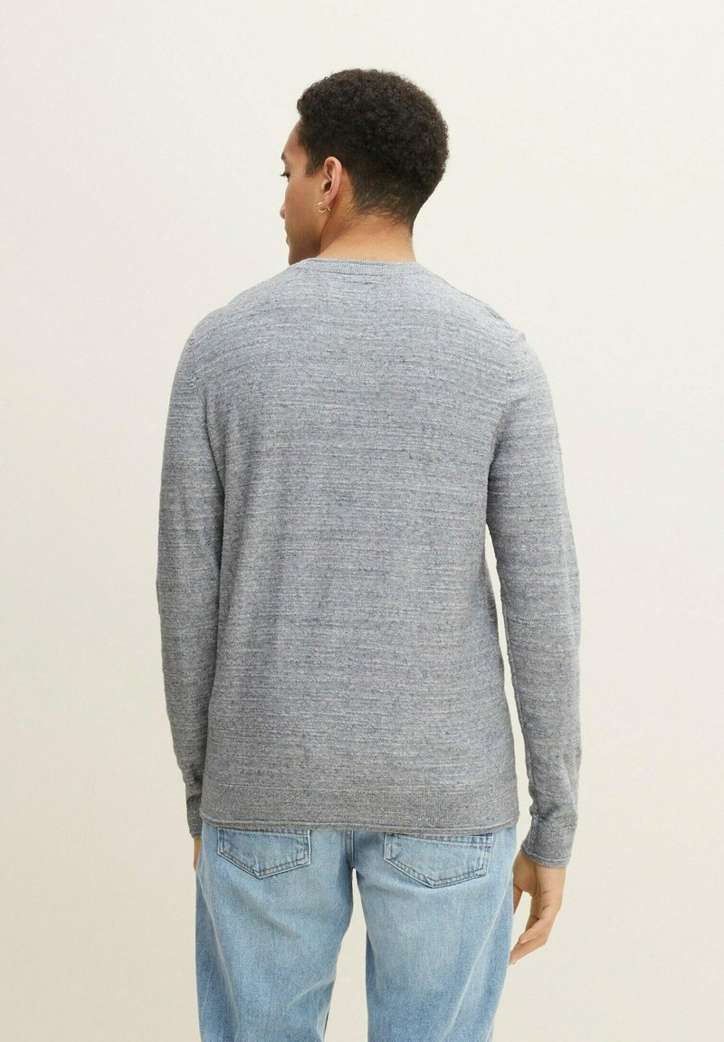 Herren Strickjacken | TOM TAILOR DENIM Strickpullover white navy slub heather yarn/grau - NX73657 Herren Strickjacken | TOM TAILOR DENIM Strickpullover white navy slub heather yarn/grau - NX73657
