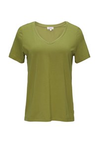 s.Oliver MIT V-AUSSCHNITT - T-shirt basic - guacamole