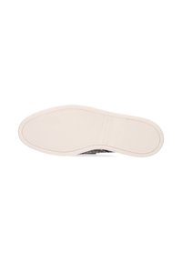 Podeszwa buta, teksturowana guma w kolorze kremowym o gładkim wykończeniu, zaokrąglone krawędzie, z subtelnym wzorem na bieżniku zapewniającym przyczepność.