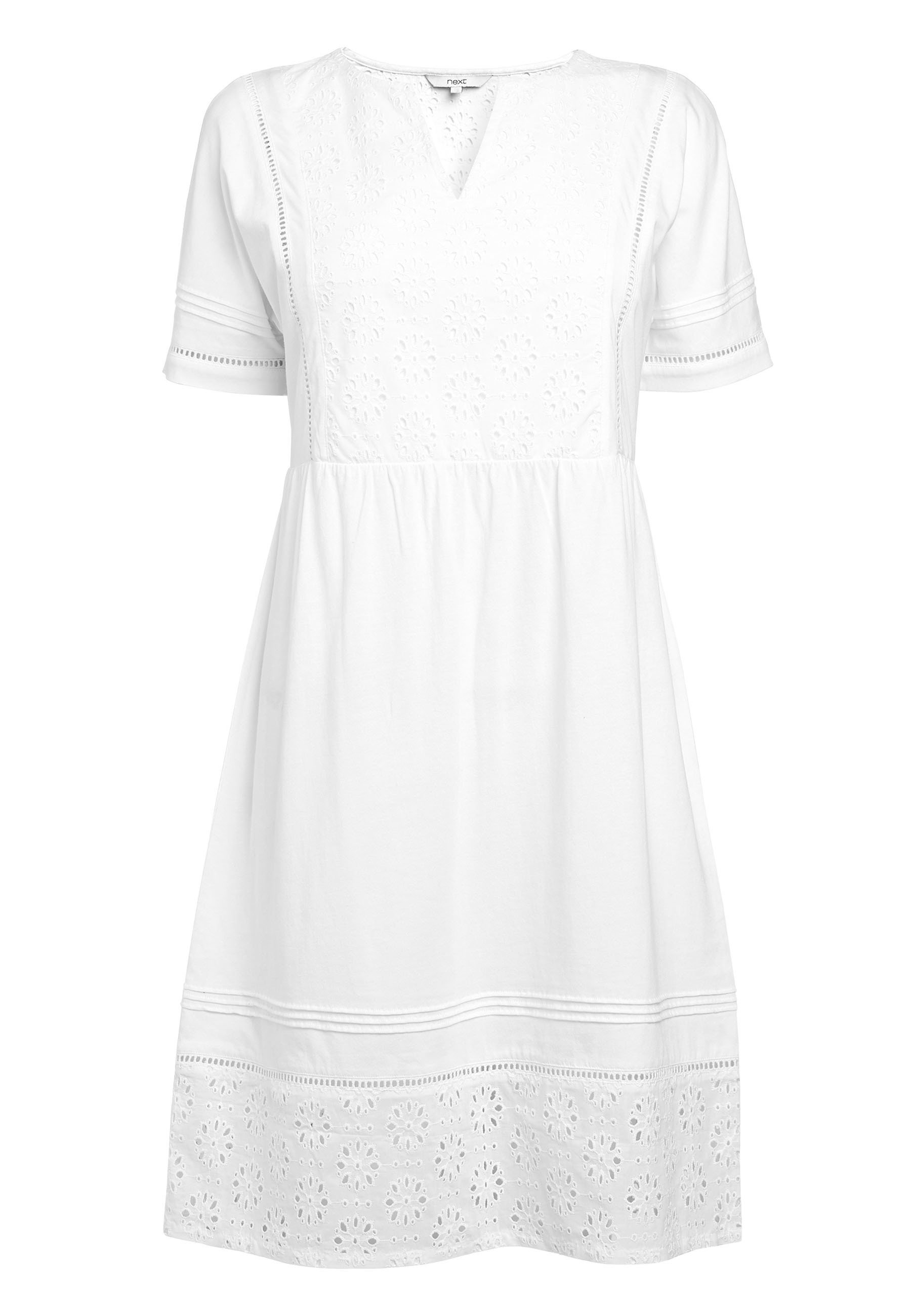 next navy broderie dress