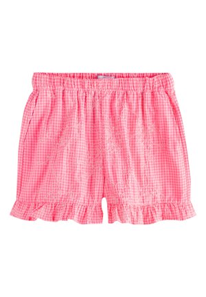 Next, REGULAR FIT - GINGHAM WITH EMBROIDERY - Short - neon pink white