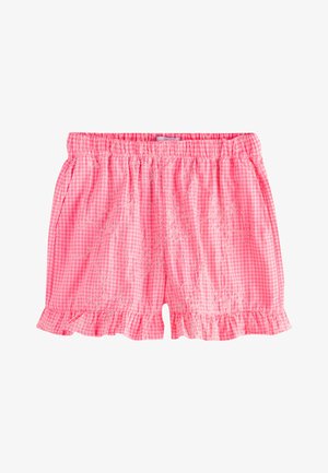 Next, REGULAR FIT - GINGHAM WITH EMBROIDERY - Short - neon pink white