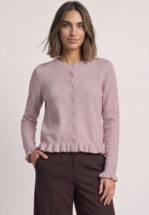 Street One, CARDIGAN MIT RUNDHALS UND RÜSCHENDETAILS - Gilet - quiet rose mel