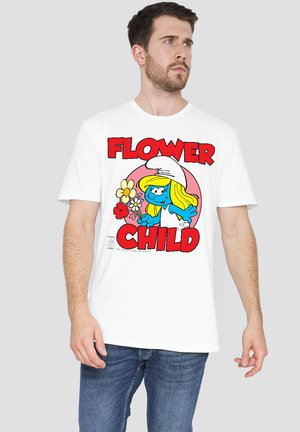SMURFS FLOWER - Print T-shirt - white