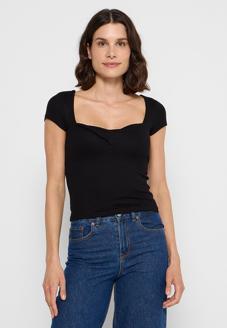 Mango T-shirt basic zwart Mango T-shirt basic zwart