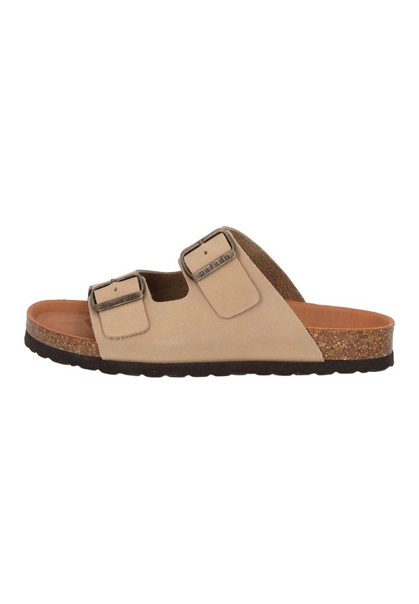 KORFU - Pantolette flach - taupe leder