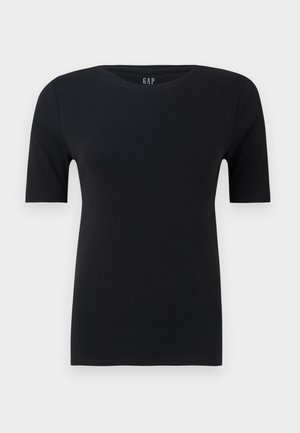 GAP MODERN CREW SOLID - Basic T-shirt - true black