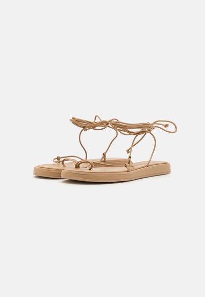 Studio Amelia EMILY WRAP FLAT - Tåsandaler - beige