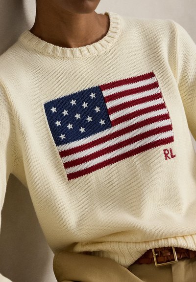 Polo Ralph Lauren THE ICONIC FLAG SWEATER - Džemper - cream